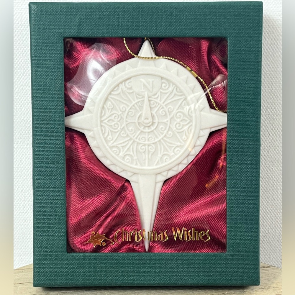 Christmas Wishes Compass Ornament Wisdom To Guide Your Path 2002 Demdaco 3" x 4"